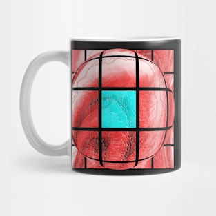 A blue square Mug